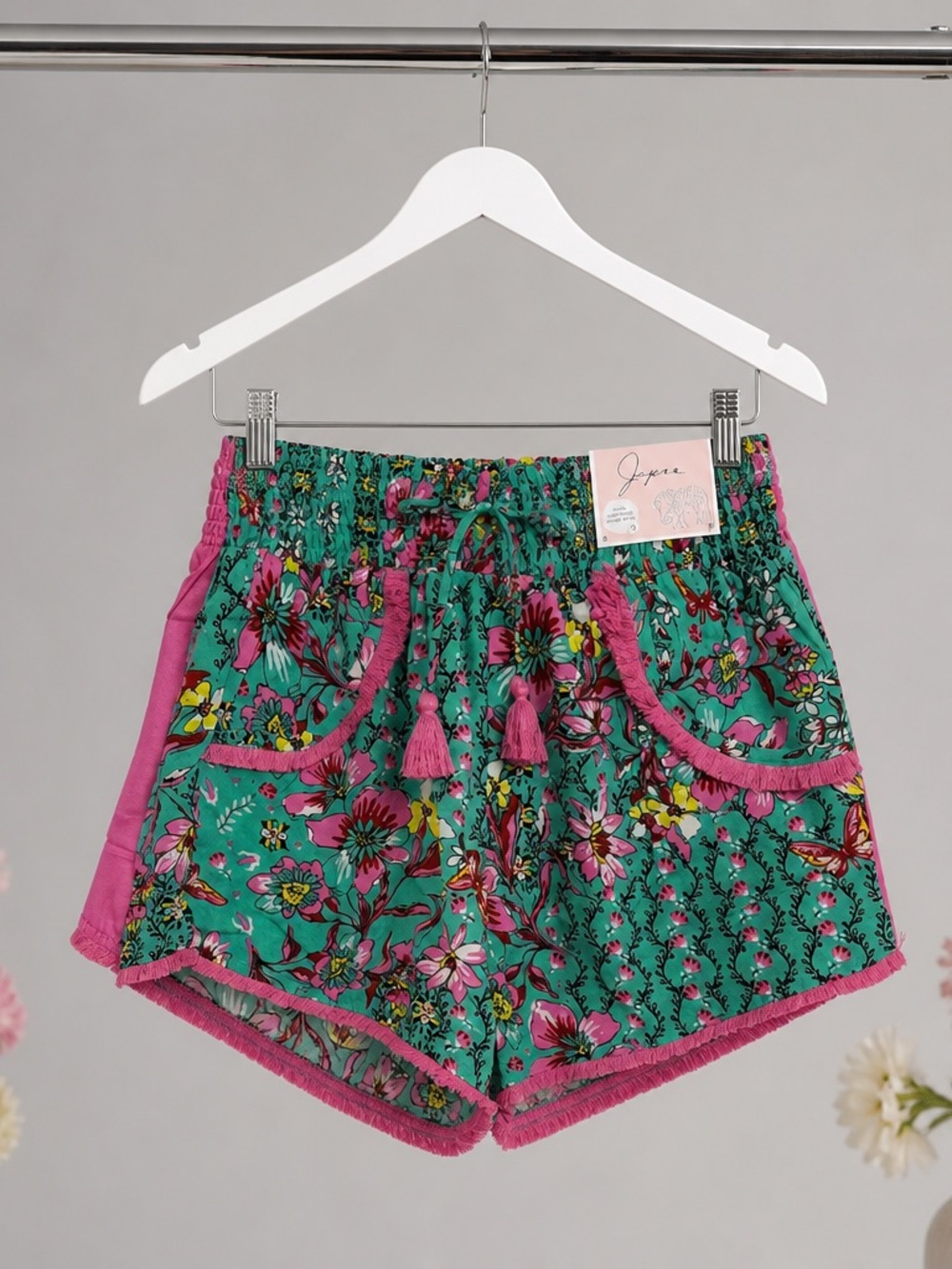 Japna Women’s Medium Sleepwear Pink Green 2pack Lounge Shorts